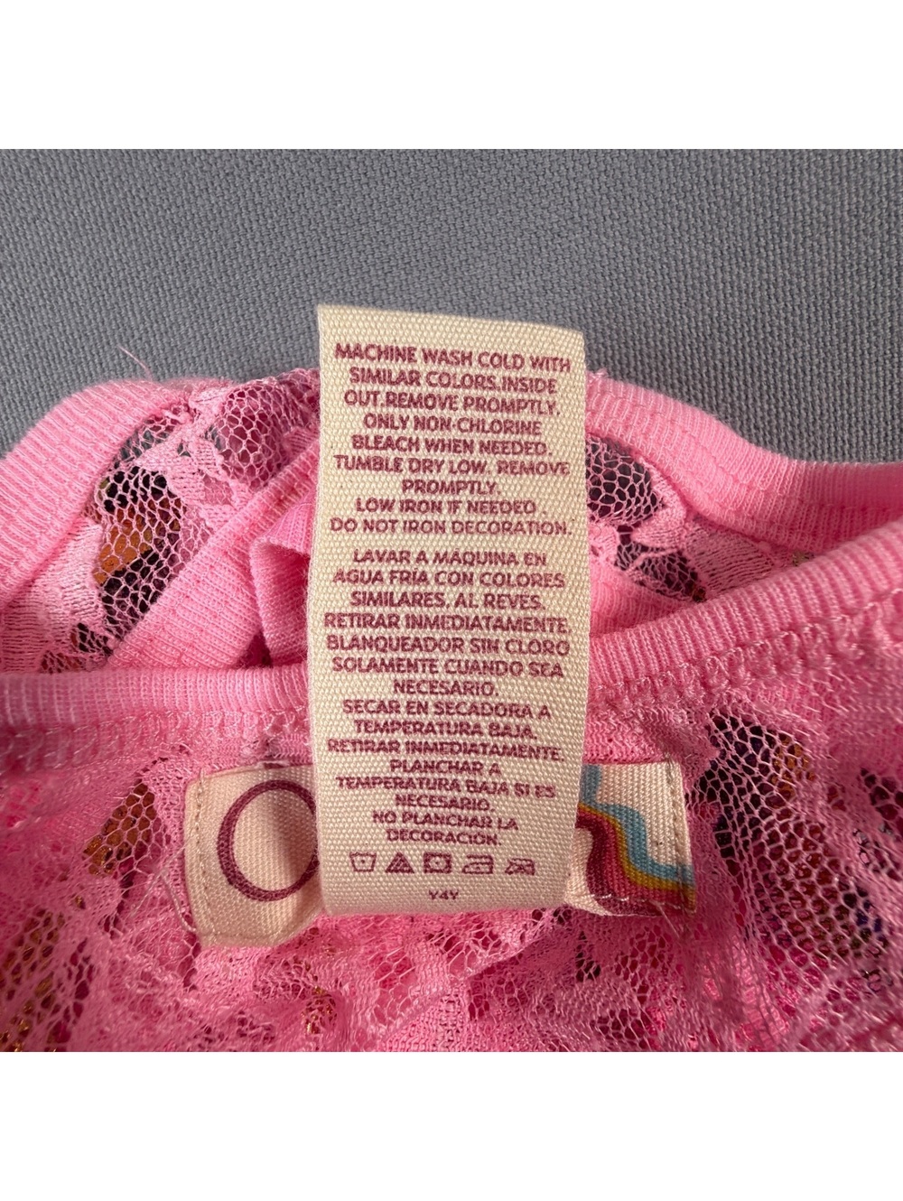 NWT Ocean Pacific OP Women's XS Pink Lace Racerback Tank Cami Juniors 11-13 - Picture 5 of 7